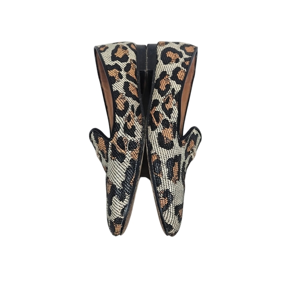 Kate Spade Metallic‎ Torte Leopard Print Raffia Flat Loafers Size 6B Women's - Picture 10 of 15